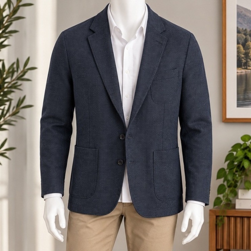 Robert Barakett Mens Perth Sport Coat Navy Micro Houndstooth Blazer R52
